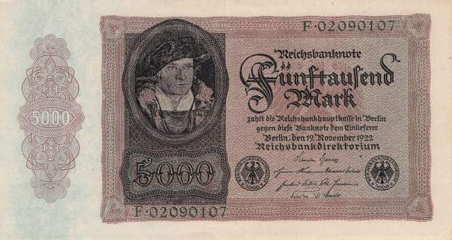 5000 Mark 1922 ro.77 F